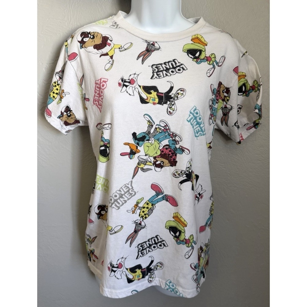 Vintage Looney Tunes‎ White T-Shirt Adults Medium Taz Looney Tunes Characters